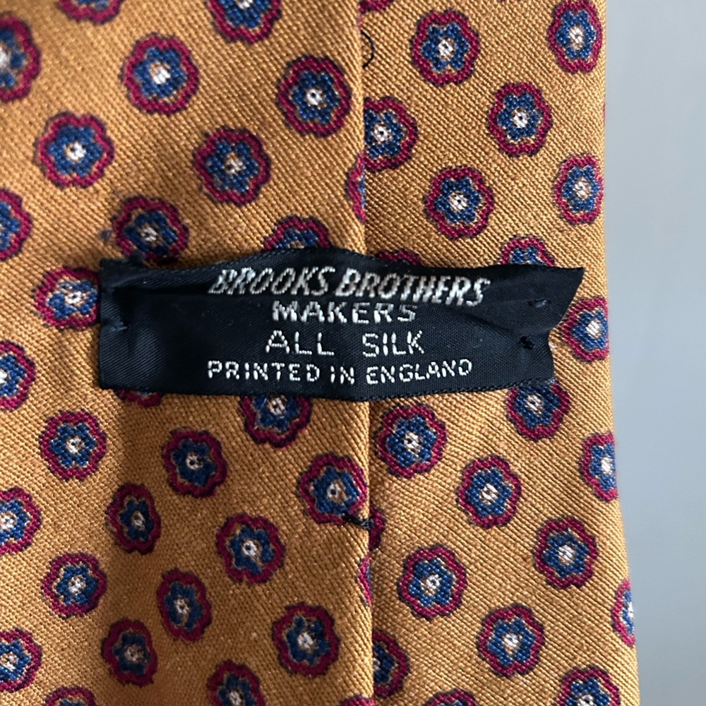 Brooks Brothers | Vintage Orange and Blue Patterned Tie - Picture 3 of 5